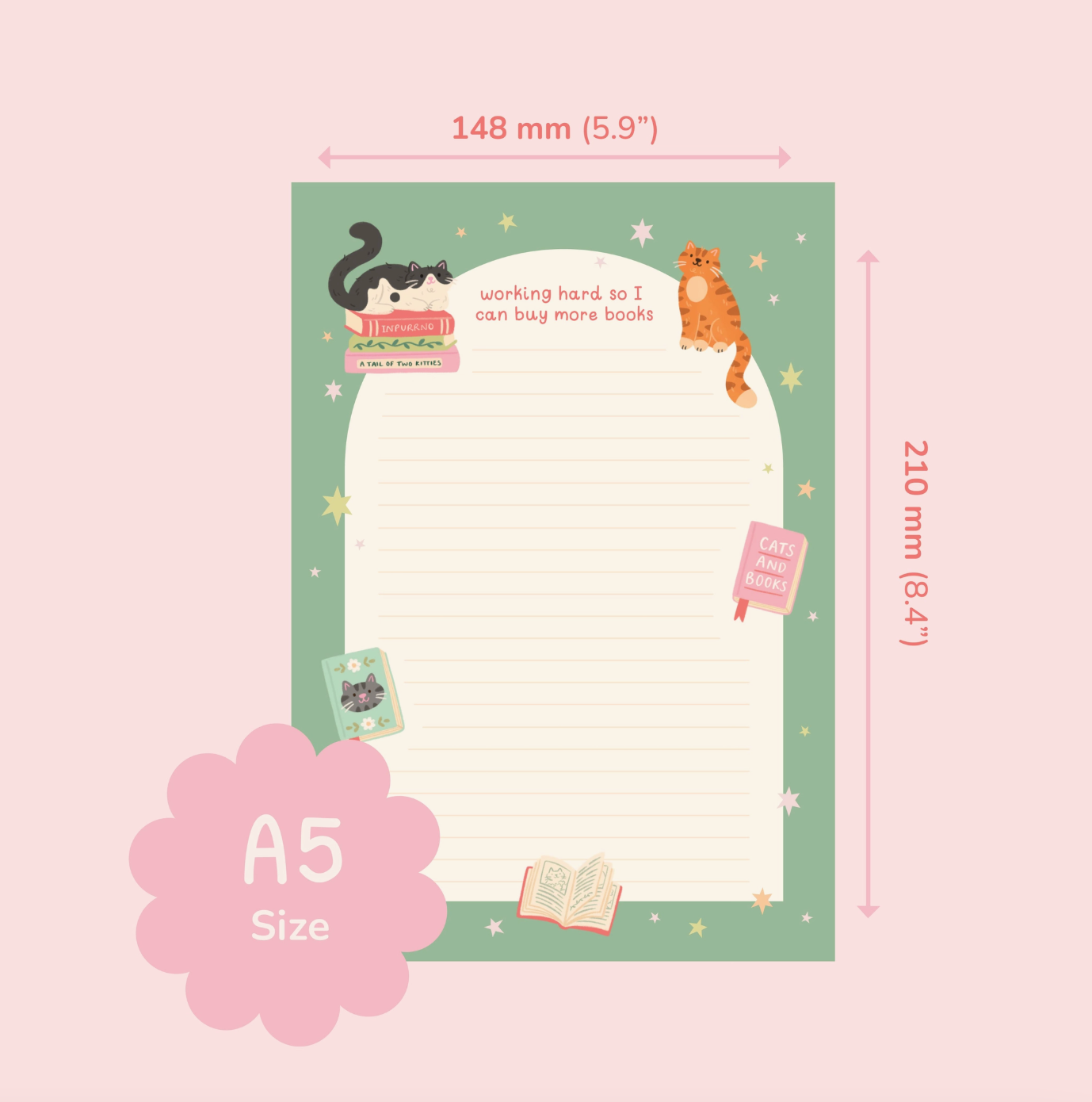 Cats & Books Notepad
