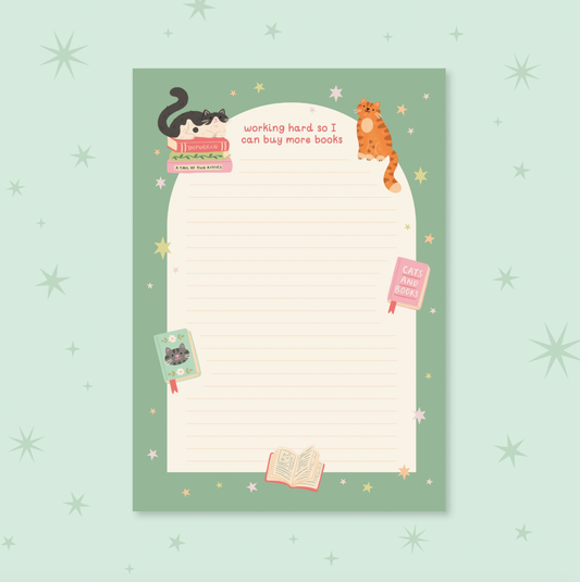 Cats & Books Notepad