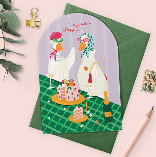 One Year Classier Birthday Card