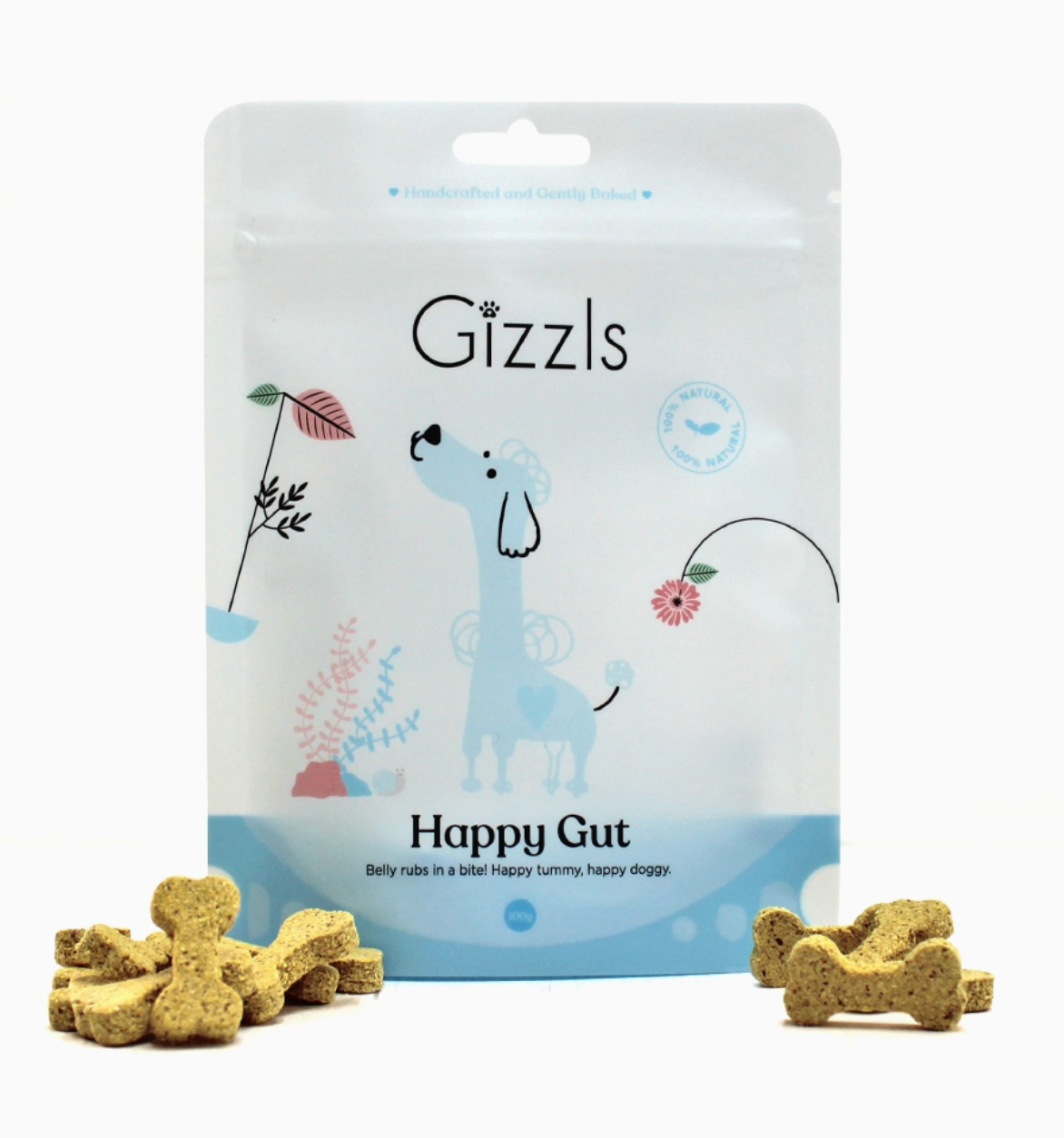 Gizzls 'Happy Gut' Dog Treat Pouch 100g