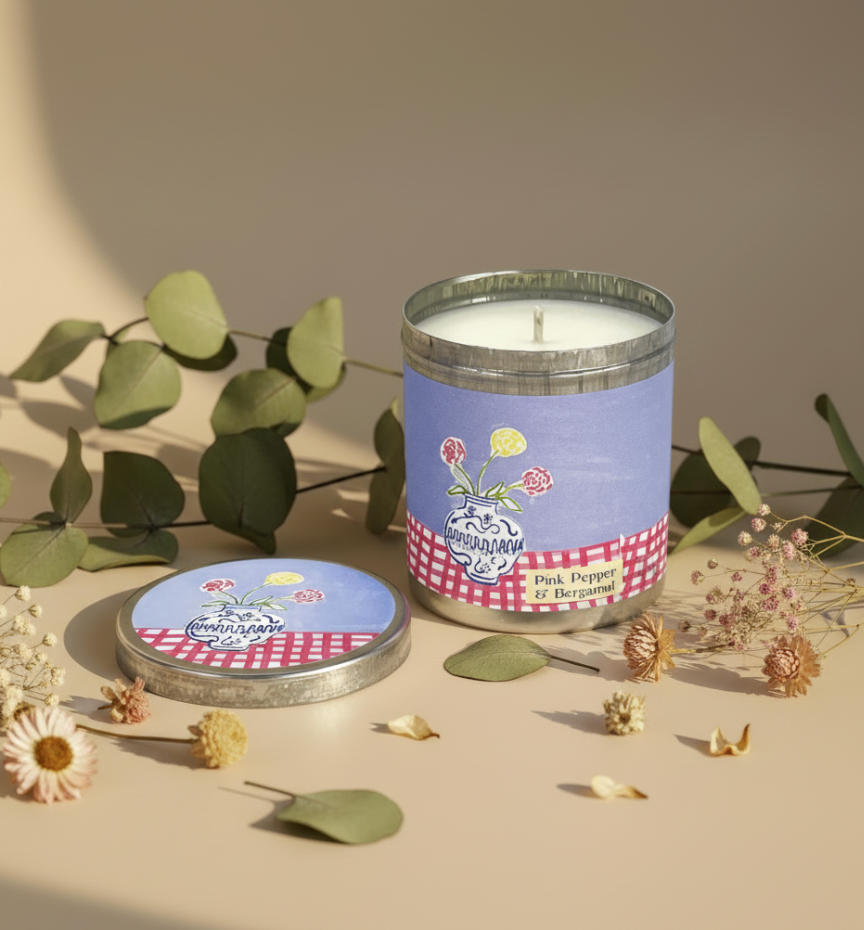 Pink Pepper & Bergamot Illustrated Candle