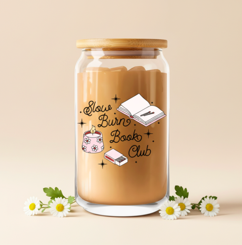Slow Burn Book Club Iced Coffee Glass 16oz