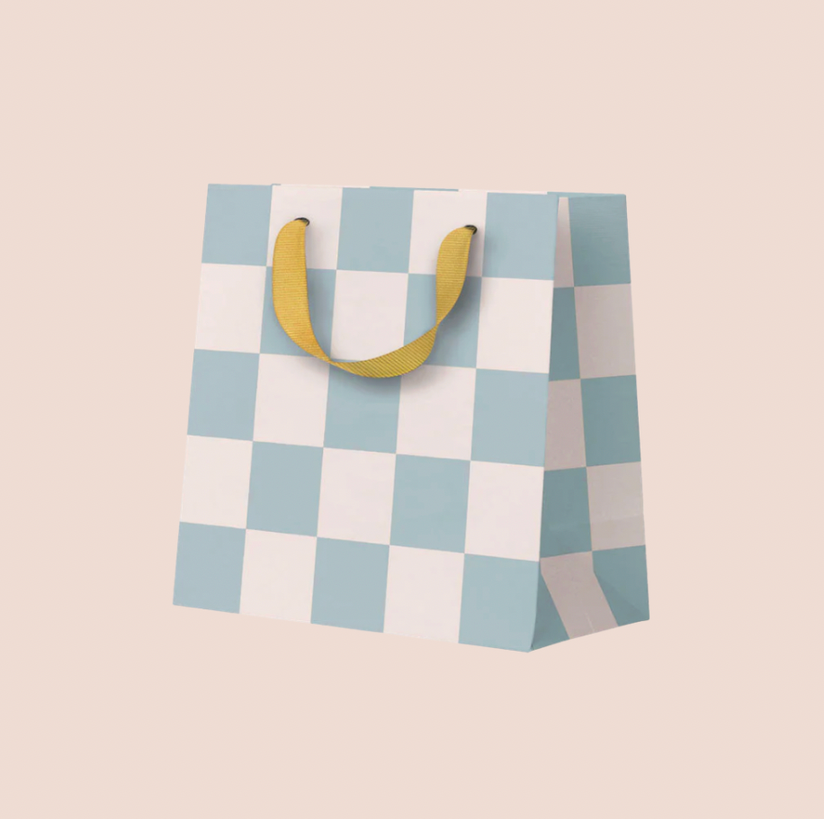 Blue Checkered Small Gift Bag