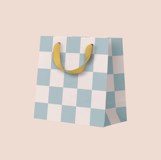 Blue Checkered Small Gift Bag