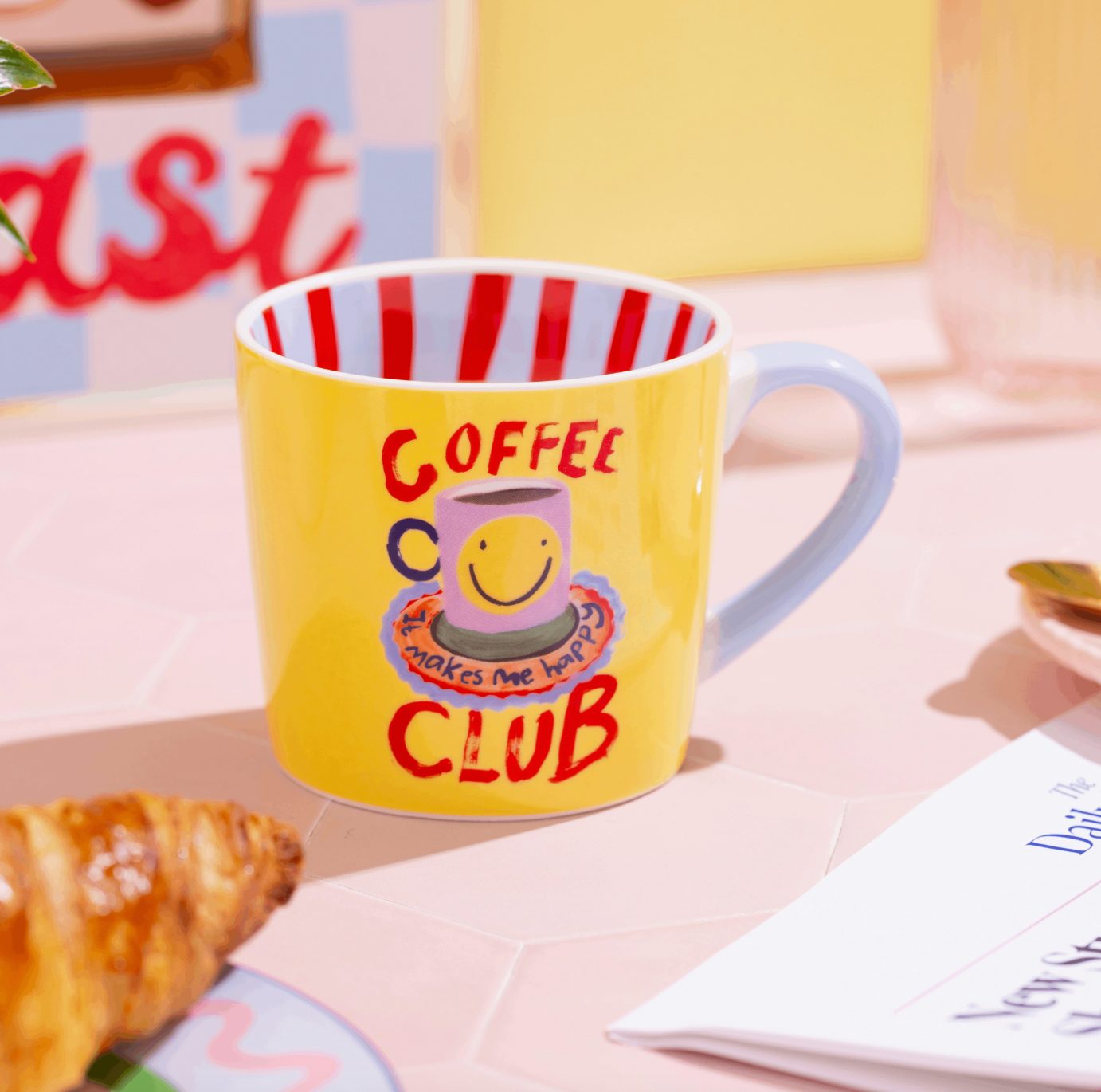 'Coffee Club' New Bone China Illustrated Mug 300ml