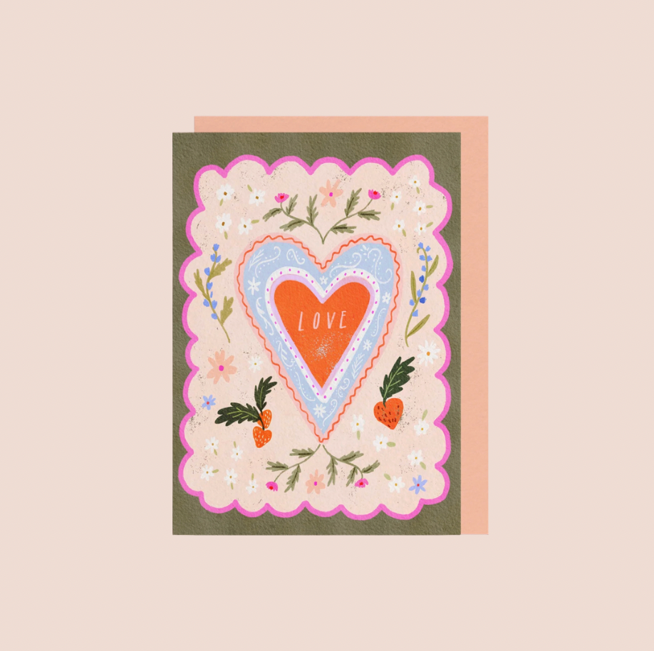 Folk Love Heart Card