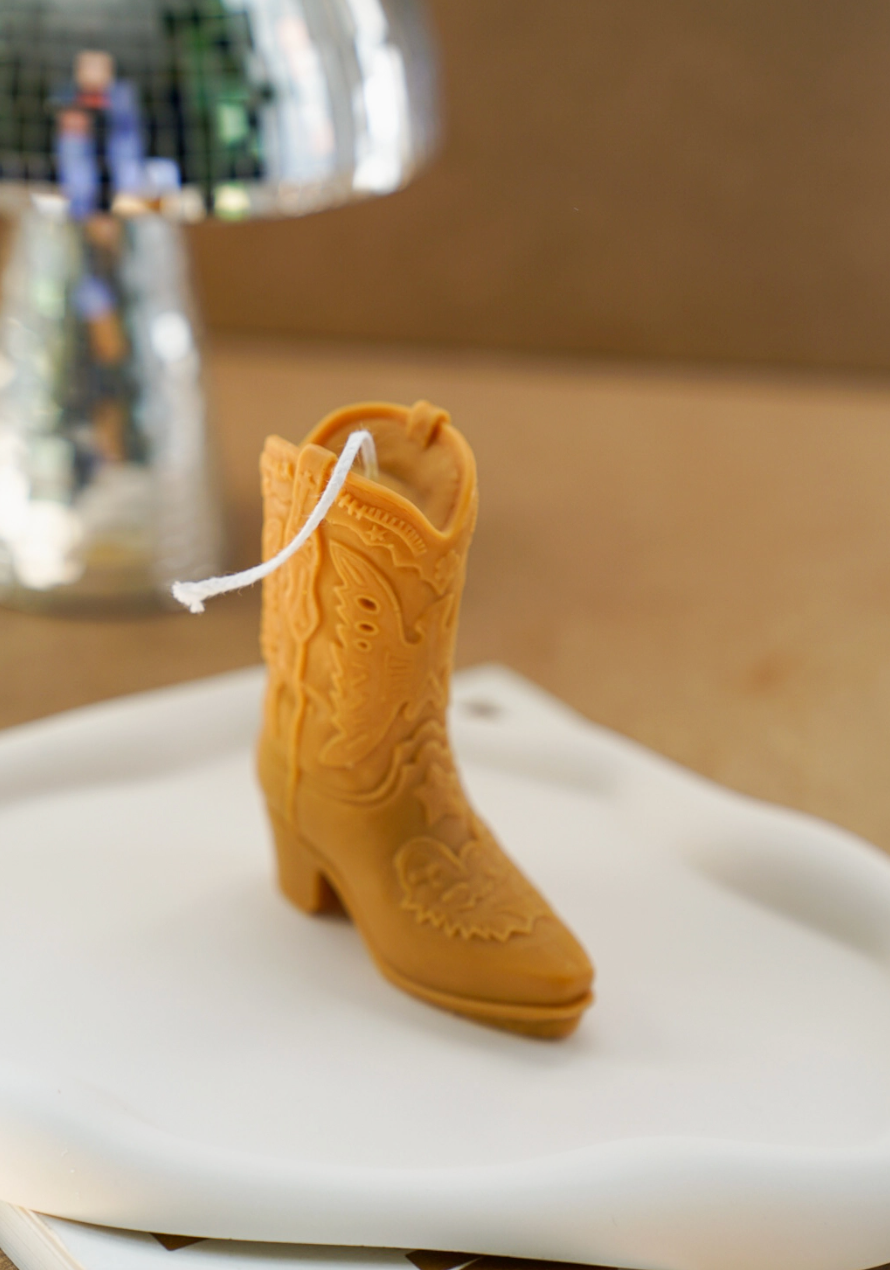 Cowboy Boot Candle (Tan)