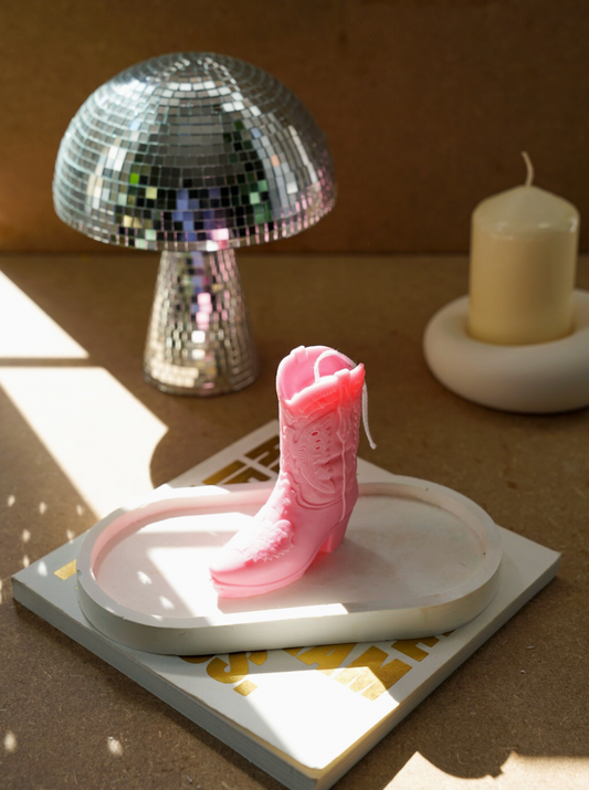 Cowboy Boot Candle (Pink)