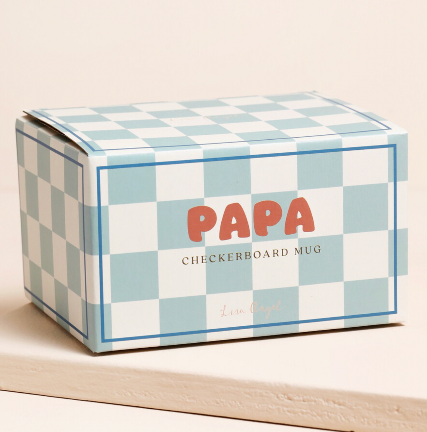 'Papa' Checkered Ceramic Mug