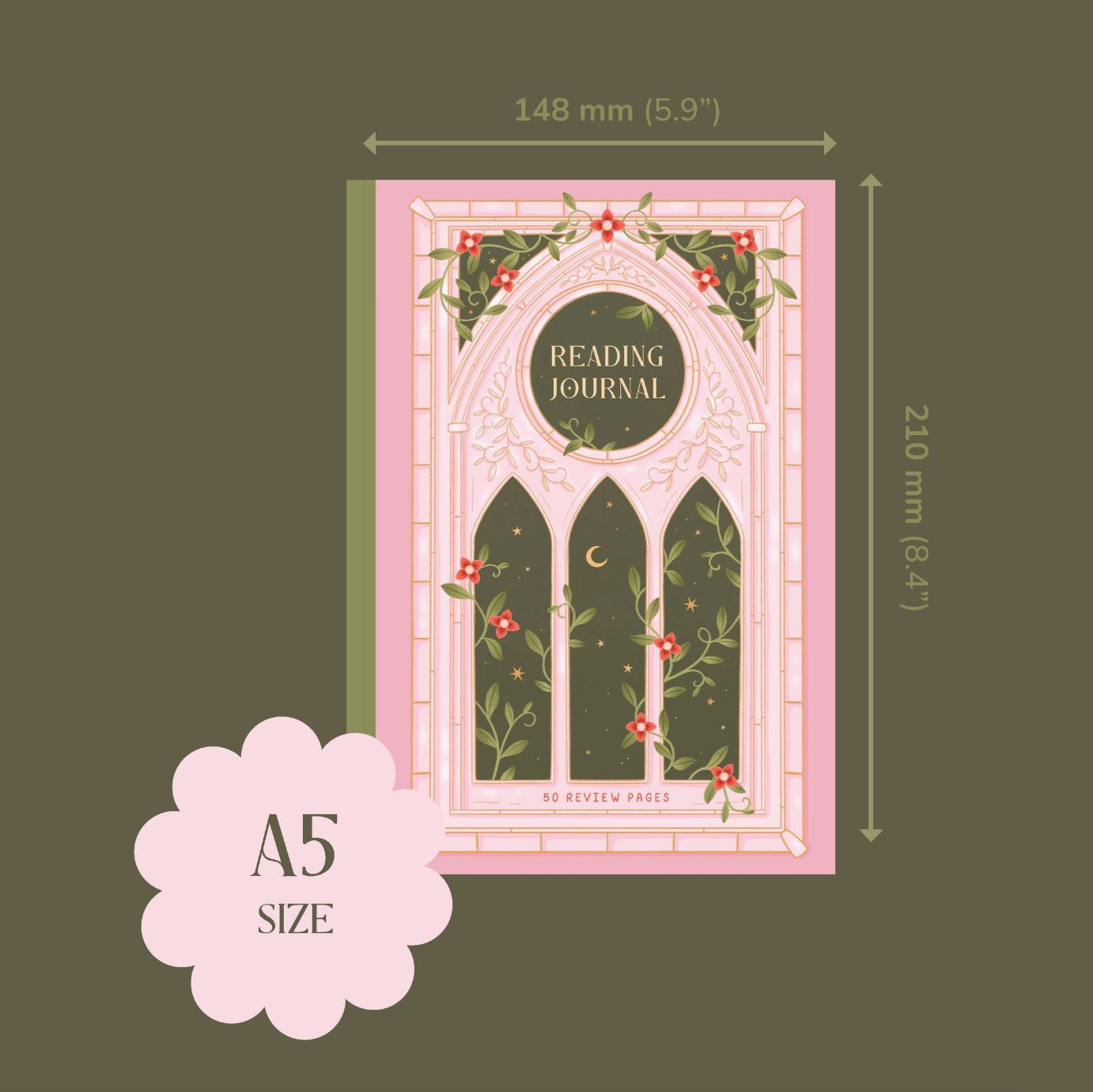 Romantasy Castle Reading Journal - 50 Page Book Review Notebook