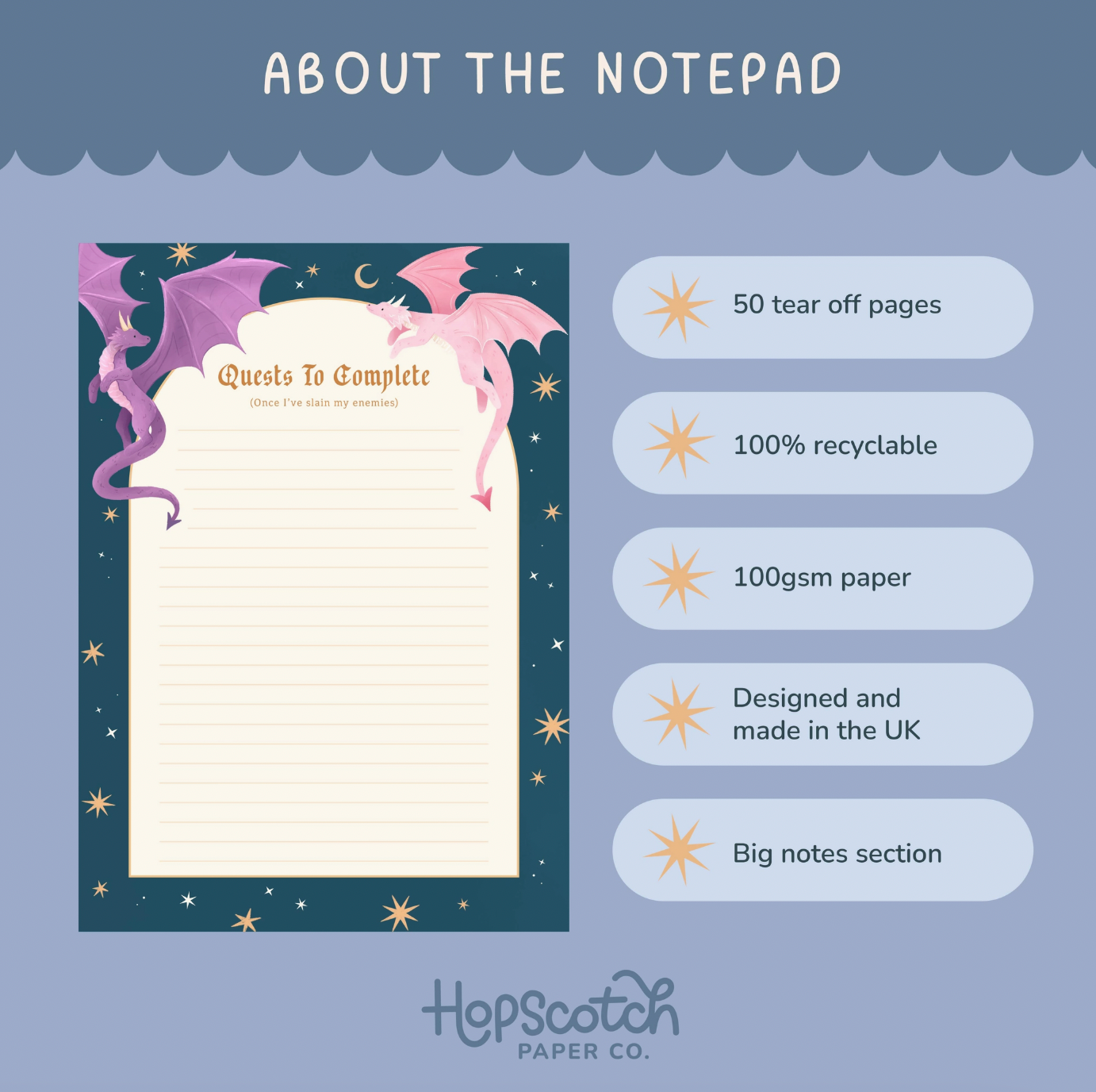 Quests To Complete Illustrated Lined Notepad