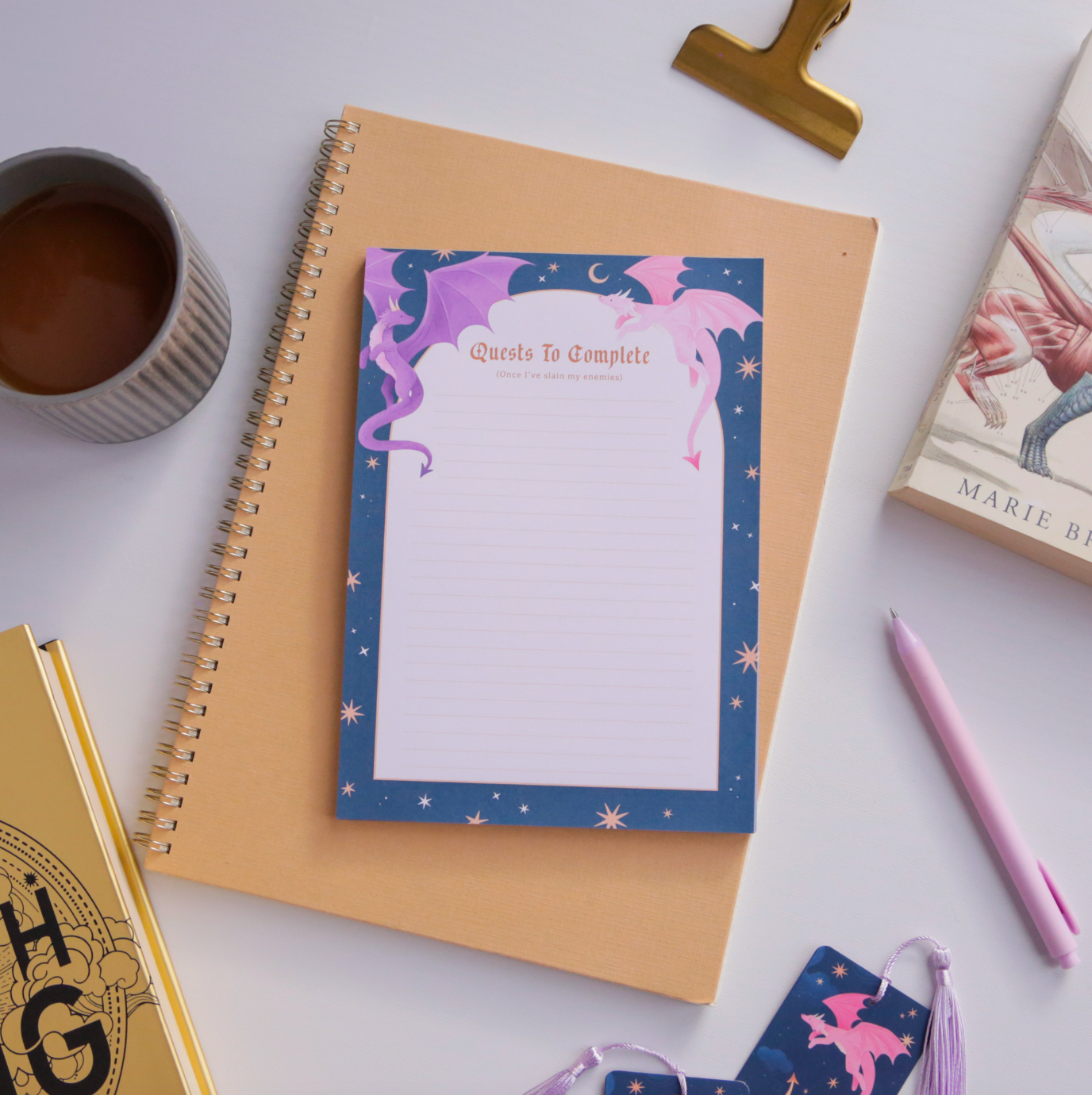 Quests To Complete Illustrated Lined Notepad