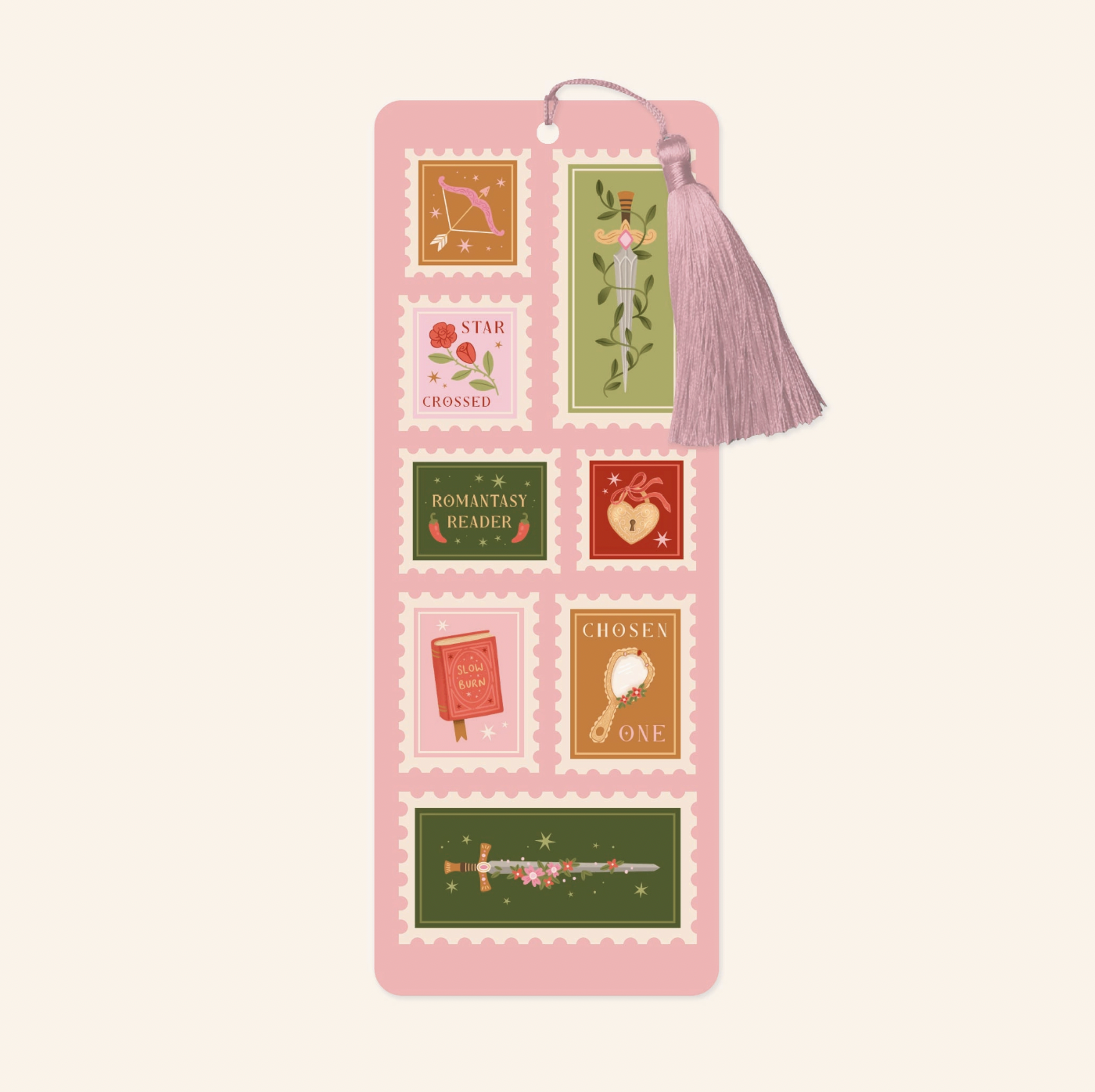 Romantasy Stamps Illustrated Tassel Bookmark