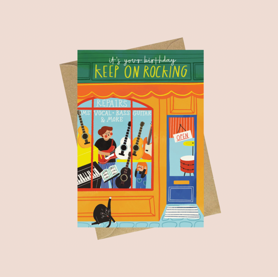Keep On Rocking Birthday Card