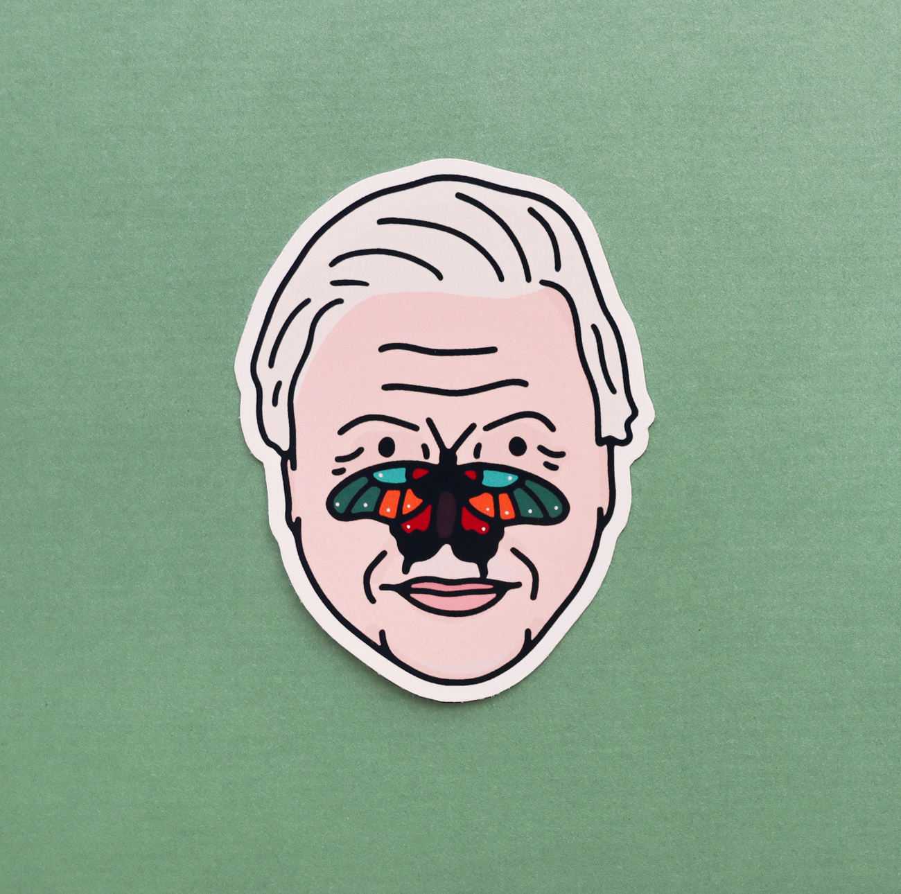 David Attenborough Vinyl Sticker