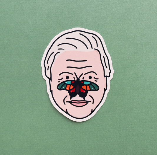 David Attenborough Vinyl Sticker
