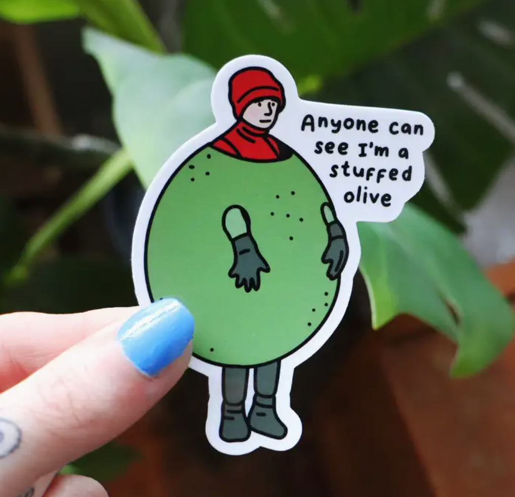 I'm A Stuffed Olive Angus Thongs Sticker