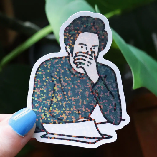 Edward In Class Glitter Sticker