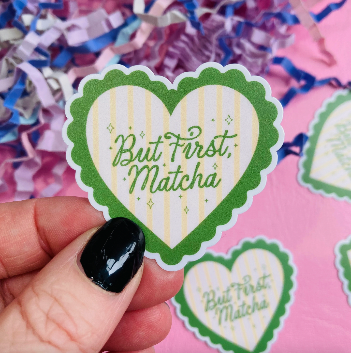 But First Matcha Heart Sticker