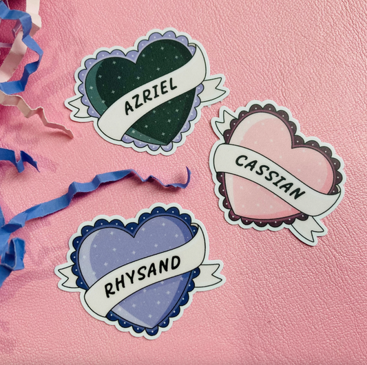 Cassian ACOTAR Bookish Heart Sticker