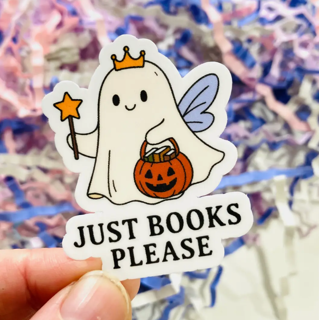 Just Books Please Trick Or Treating Ghost Sticker