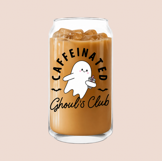 Caffeinated Ghouls Club Iced Coffee Glass 16oz