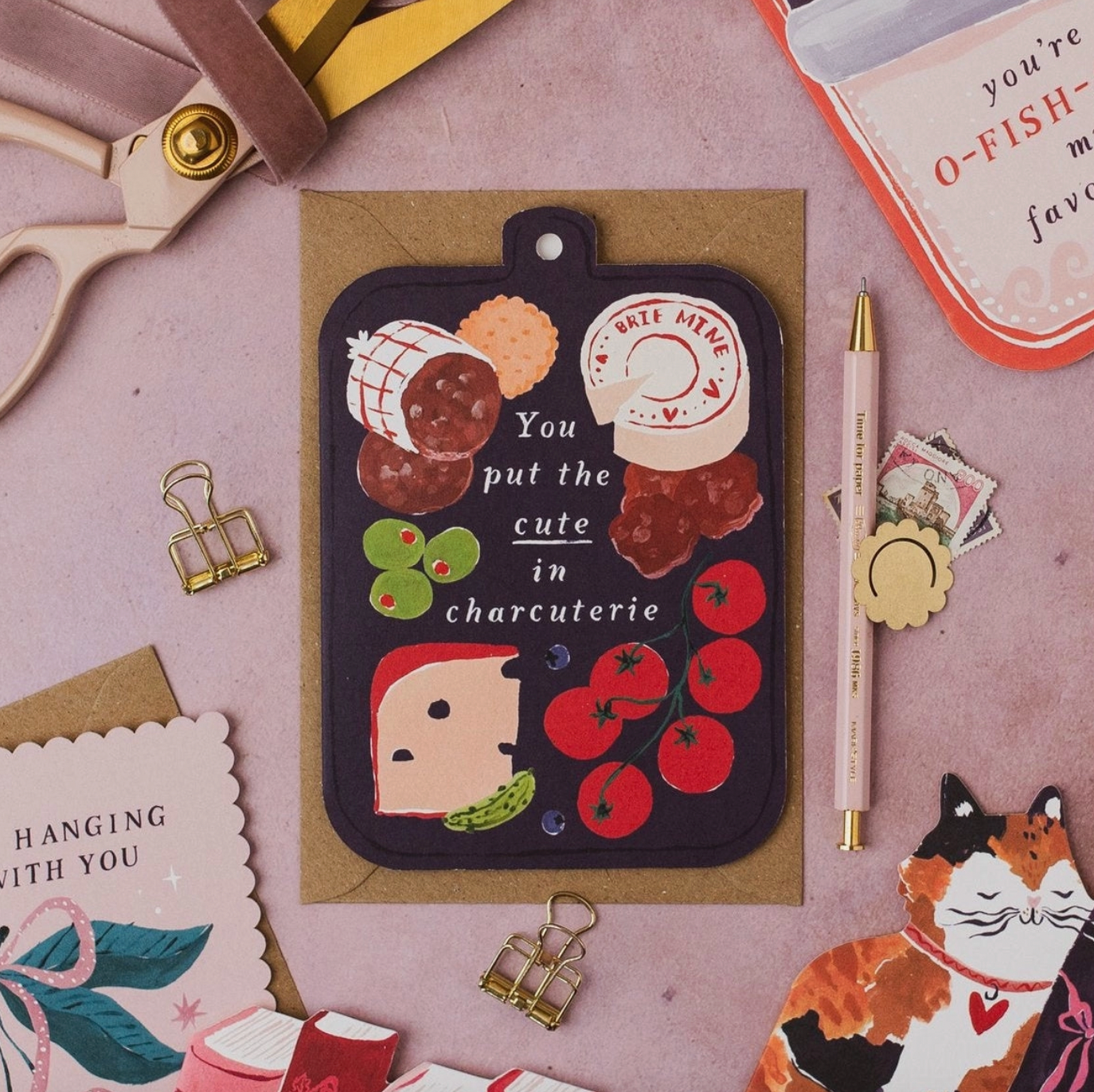 'You Put The Cute in Charcuterie' Greetings Card