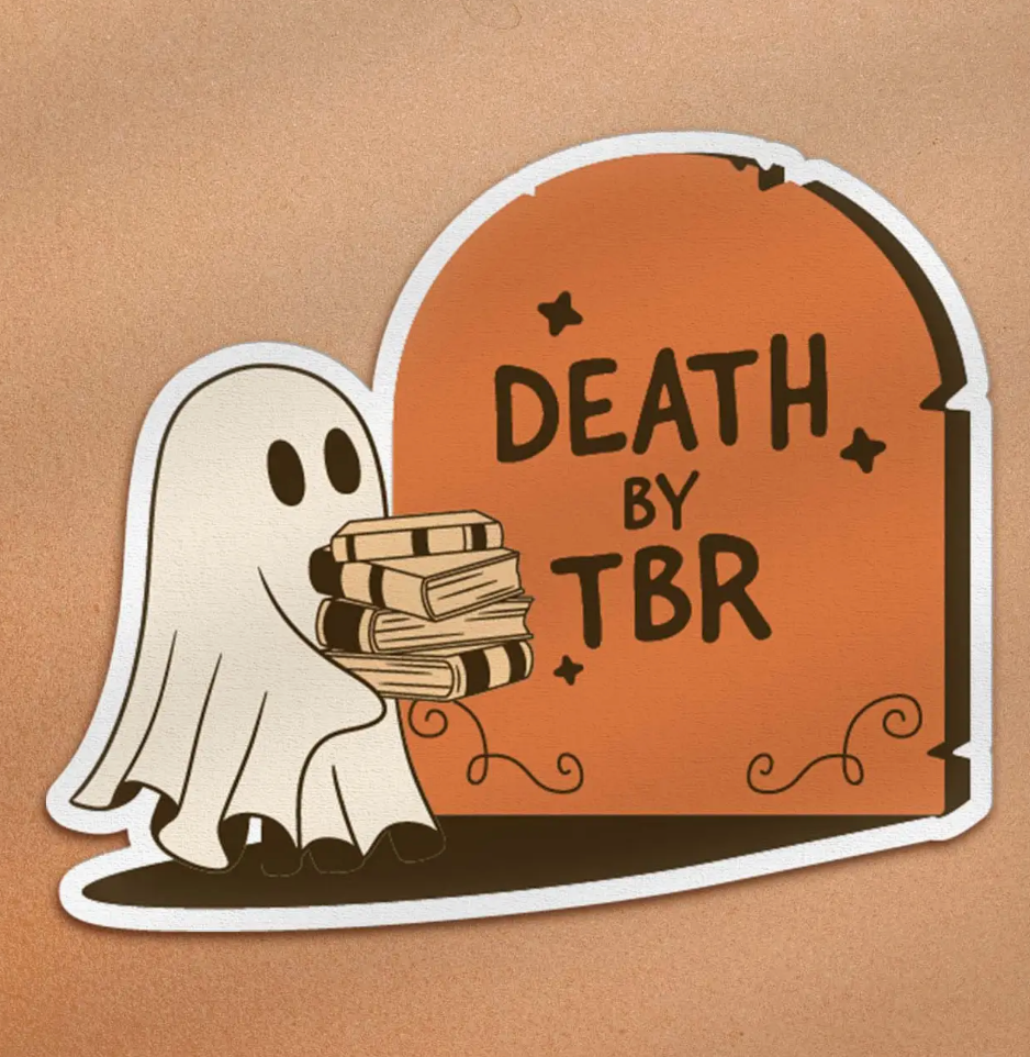 Death By TBR Bookish Ghost Sticker