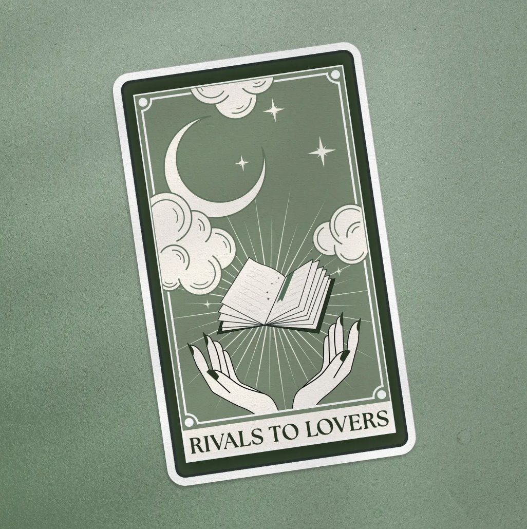 Rivals To Lovers Green Tarot Card Bookish Sticker