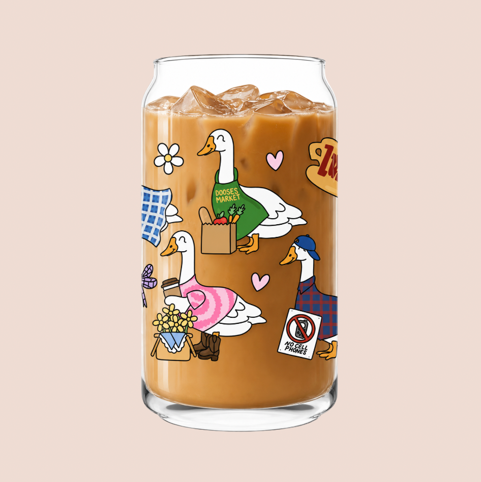 'Gilmore Goose' Iced Coffee Glass 16oz