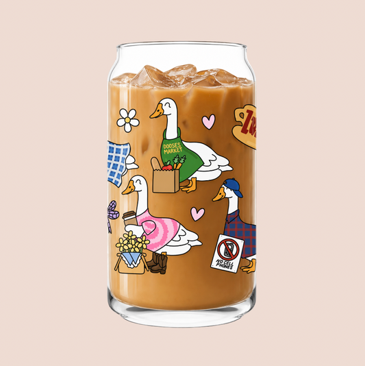'Gilmore Goose' Iced Coffee Glass 16oz