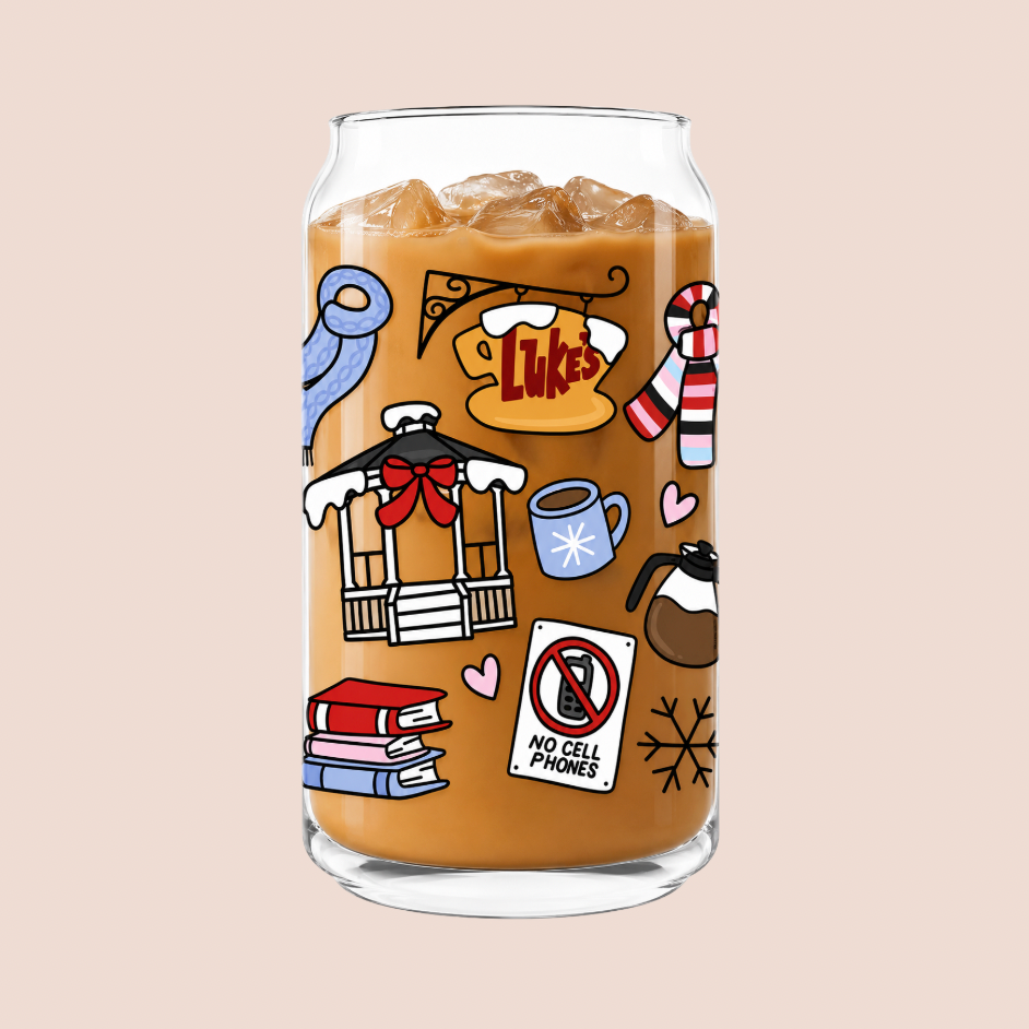 'A Gilmore Girls Winter' Iced Coffee Glass 16oz