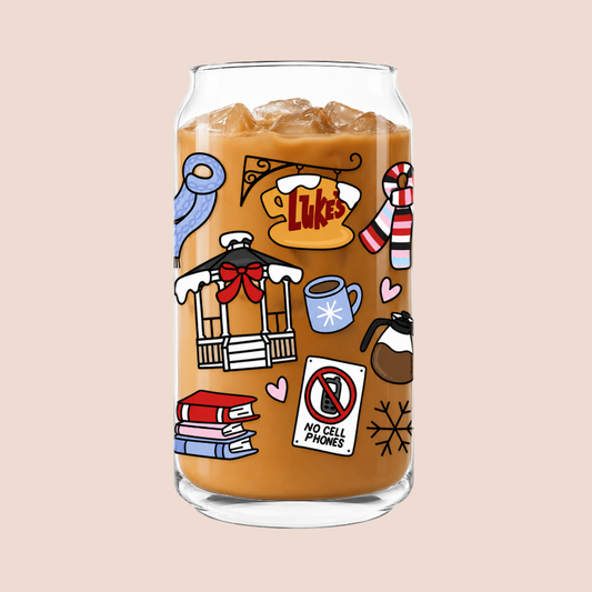 'A Gilmore Girls Winter' Iced Coffee Glass 16oz
