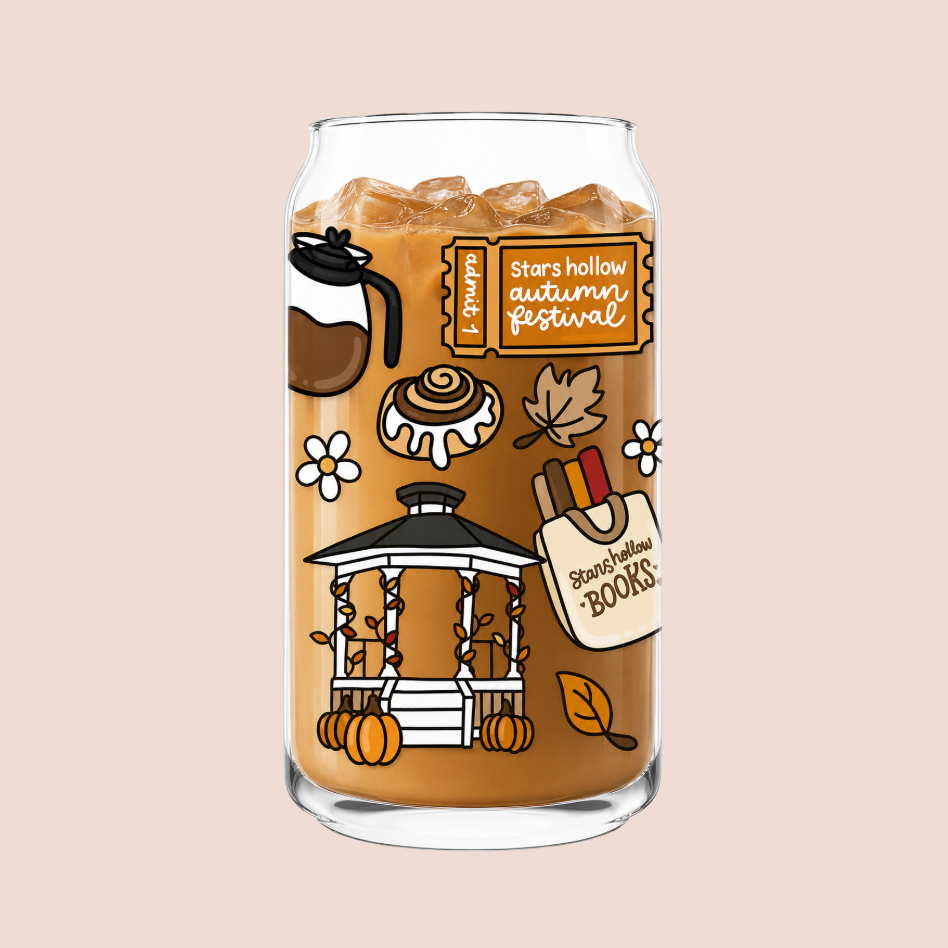 'A Gilmore Girls Autumn' Iced Coffee Glass 16oz