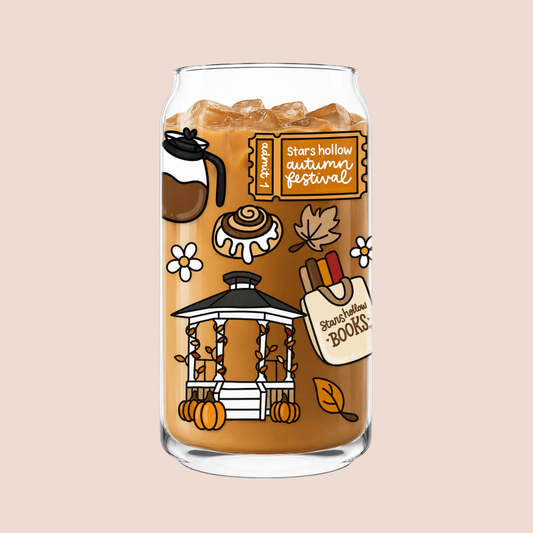 'A Gilmore Girls Autumn' Iced Coffee Glass 16oz