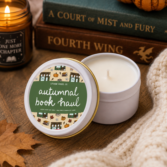 Autumnal Book Haul Mini Candle