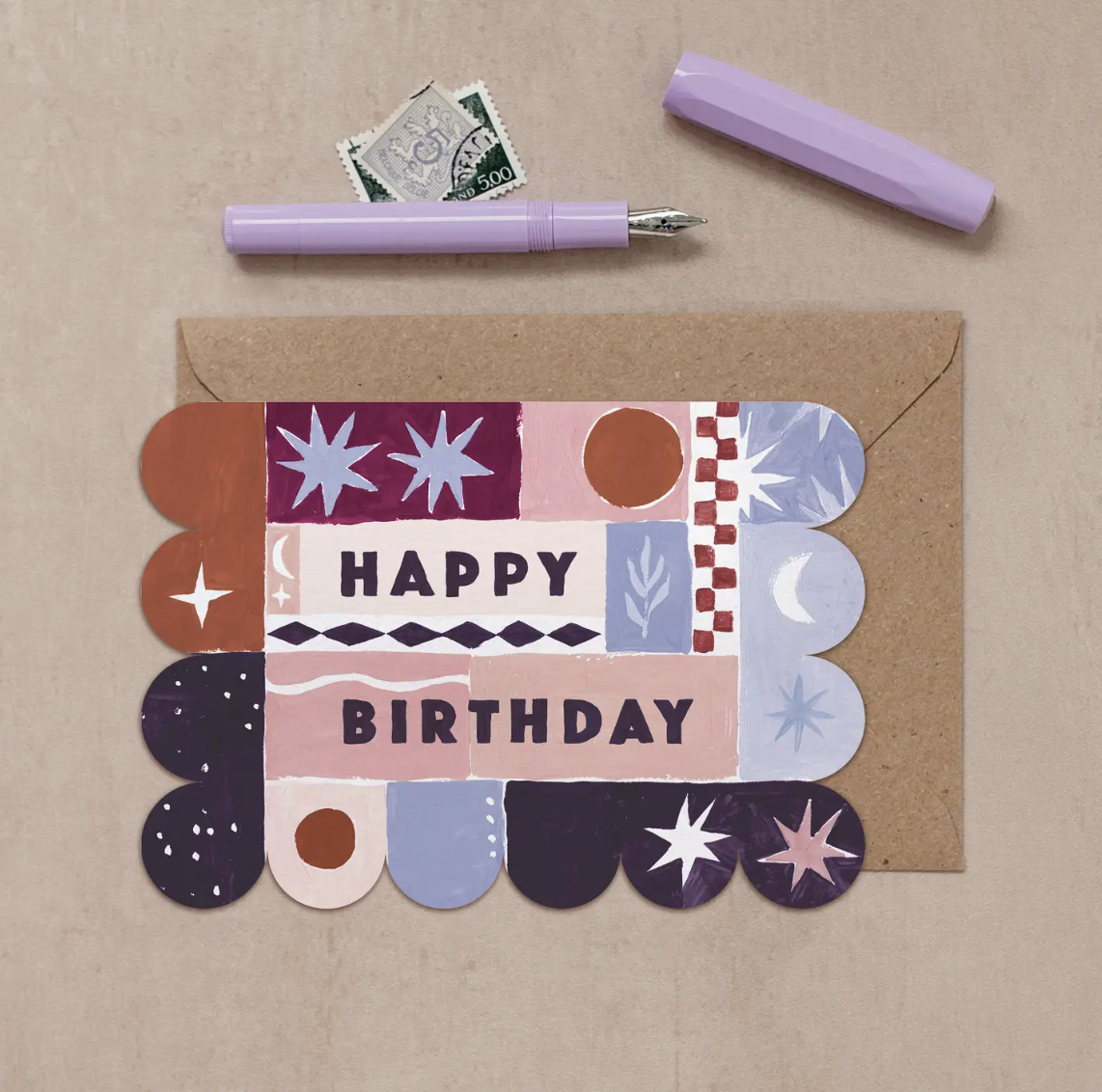 Happy Birthday Abstract Painted Card