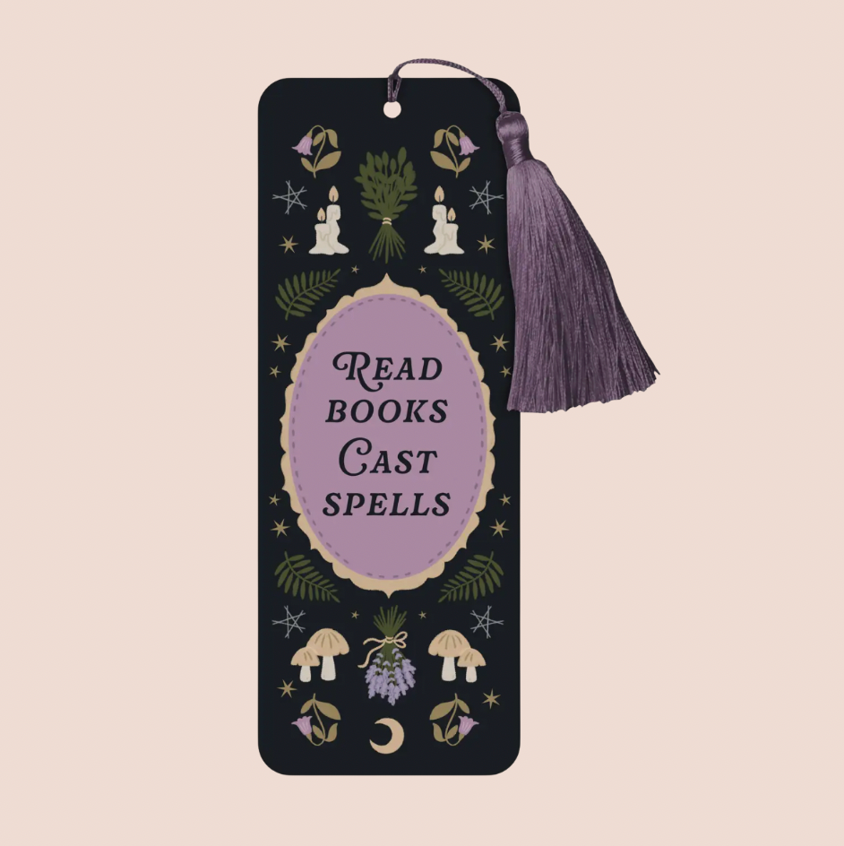 'Read Books Cast Spells' Illustrated Tassel Bookmark