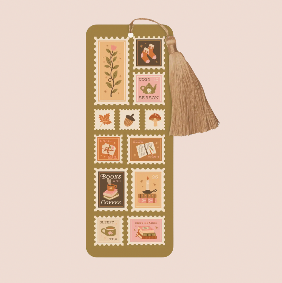 Cosy Season Autumnal Stamps Illustrated Tassel Bookmark
