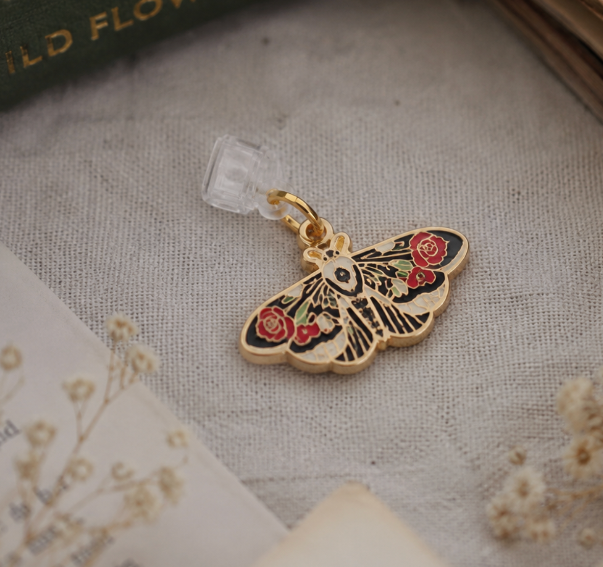Rose Moth Dust Plug | Phone |Tablet | Kindle Charm