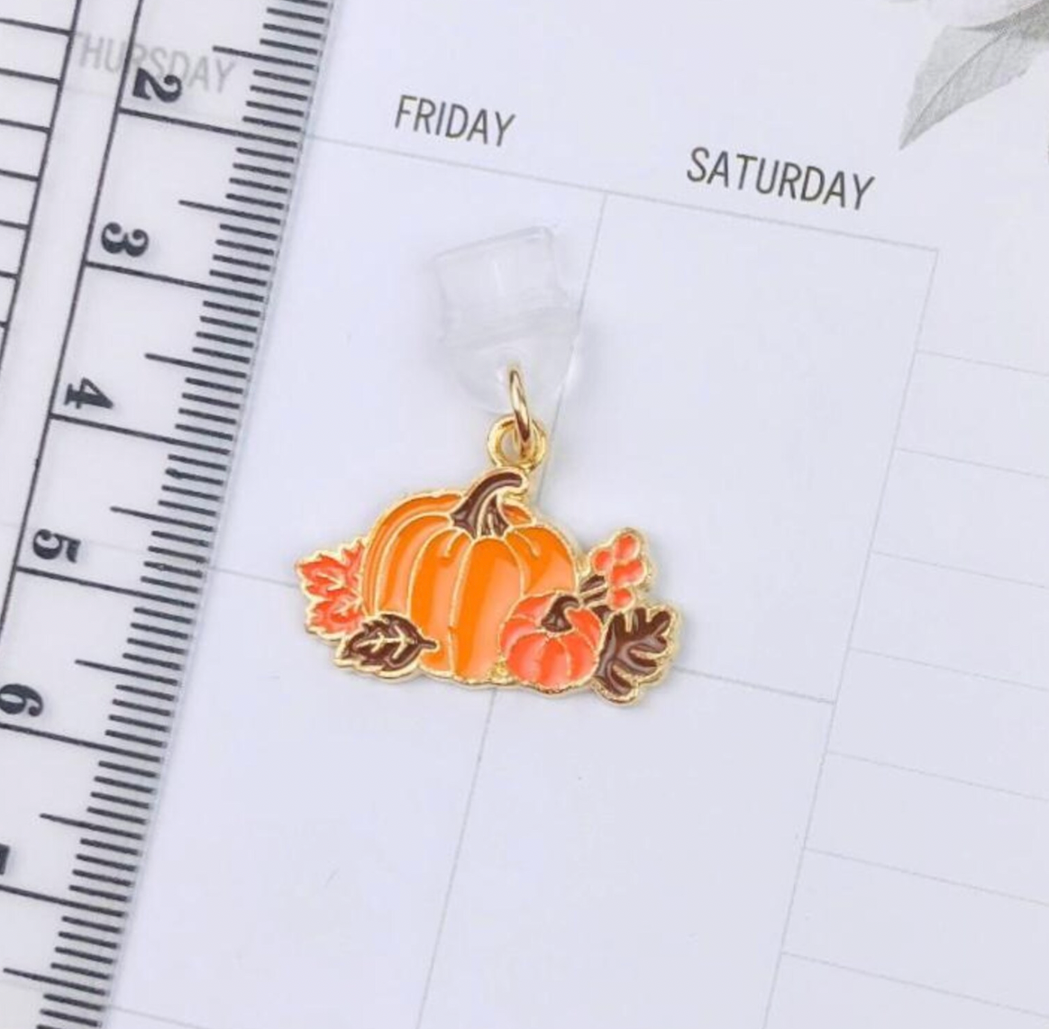 Pumpkins + Flowers Dust Plug Charm Phone Tablet & E-Reader Charm