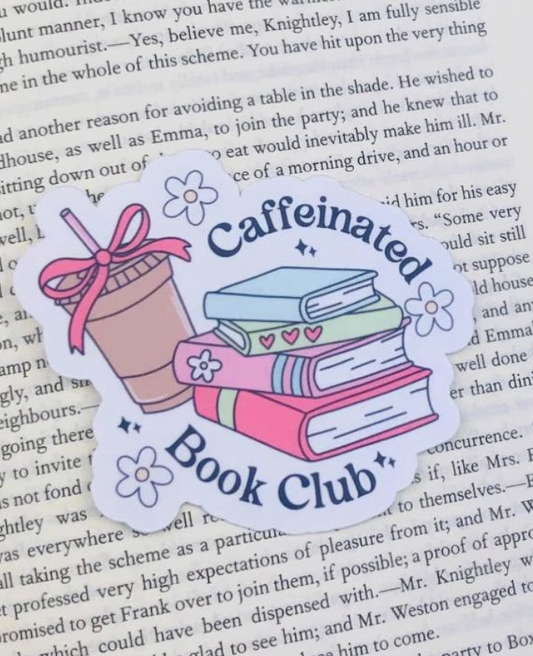 Caffeinated Book Club Sticker