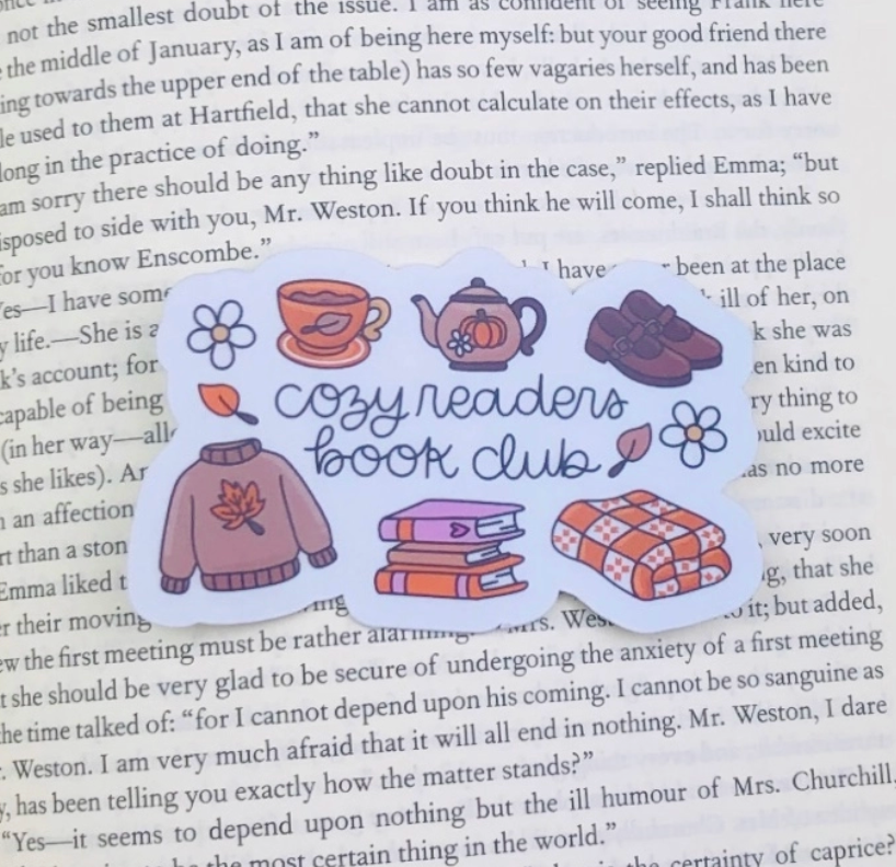 'Cosy Readers Book Club' Sticker