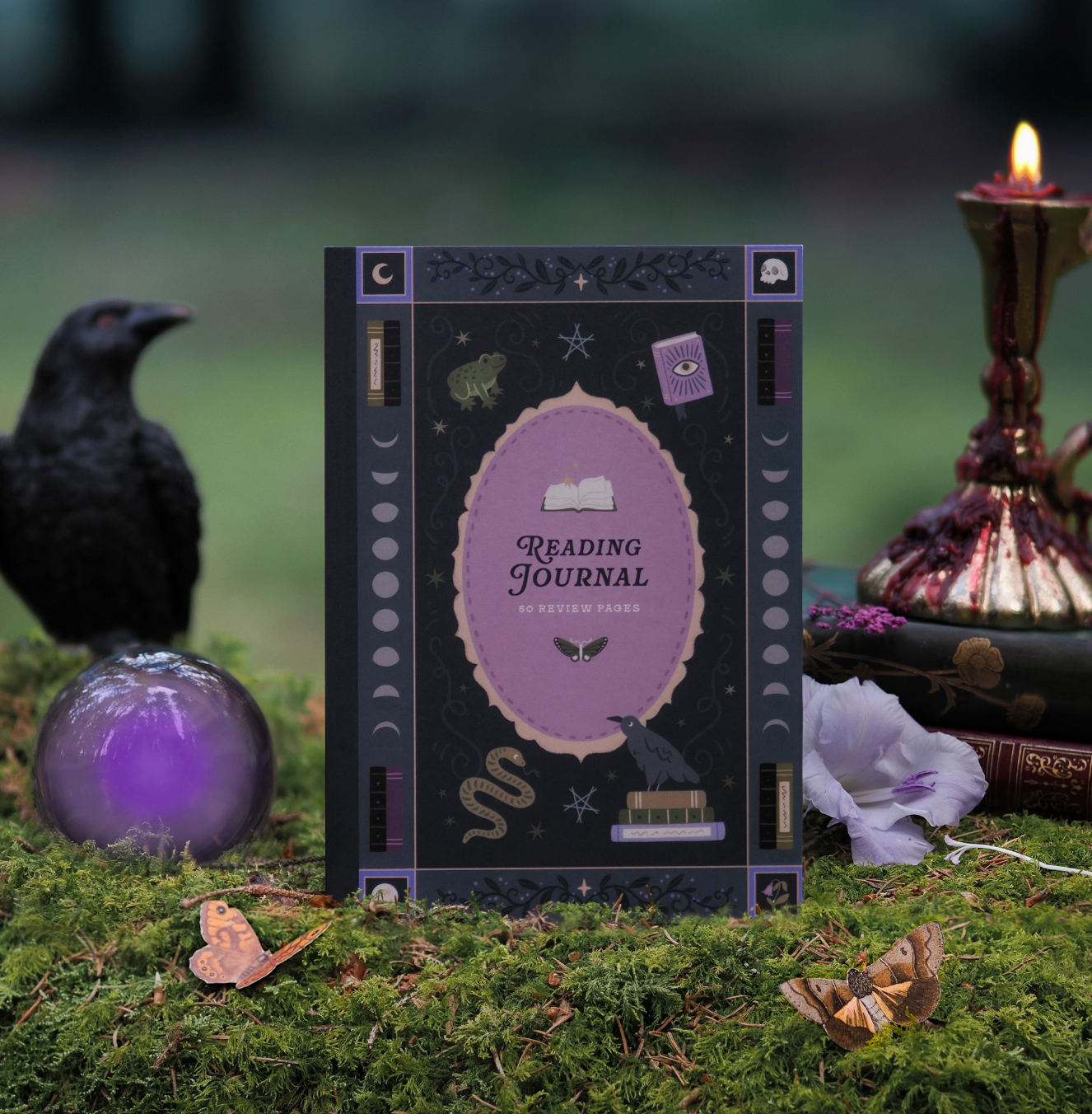 Whimsy Witch Reading Journal – 50 Book Review Notebook