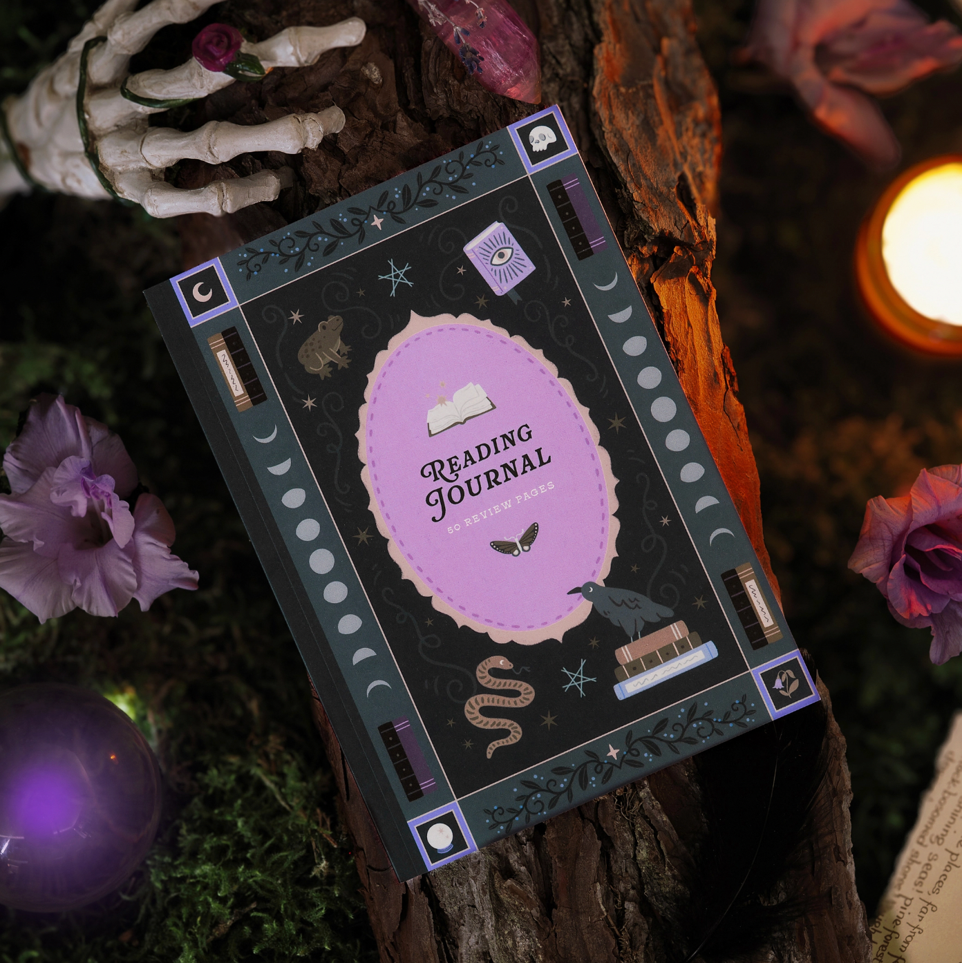 Whimsy Witch Reading Journal – 50 Book Review Notebook