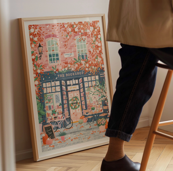 Autumn Bookshop A3 Print
