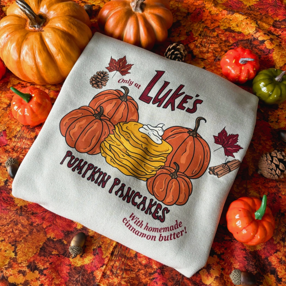 Luke's Pumpkin Pancakes Gilmore Girls Sweater - Small