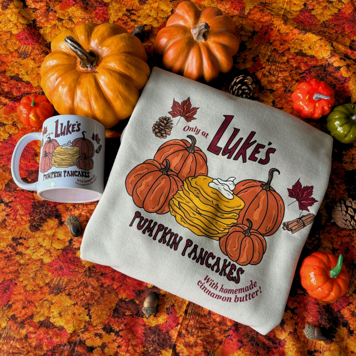 Luke's Pumpkin Pancakes Gilmore Girls Sweater - Small