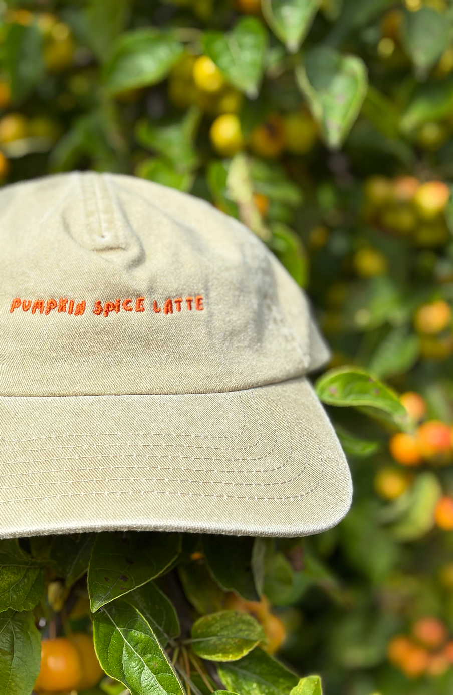'Pumpkin Spice Latte' Embroidered Cotton Cap