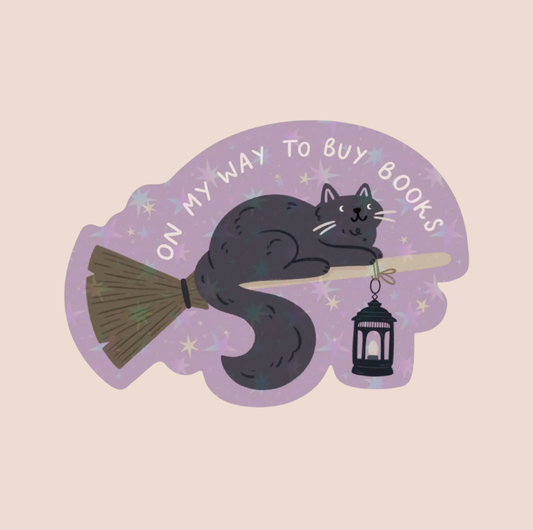 Witch Cat Sparkly Bookish Sticker